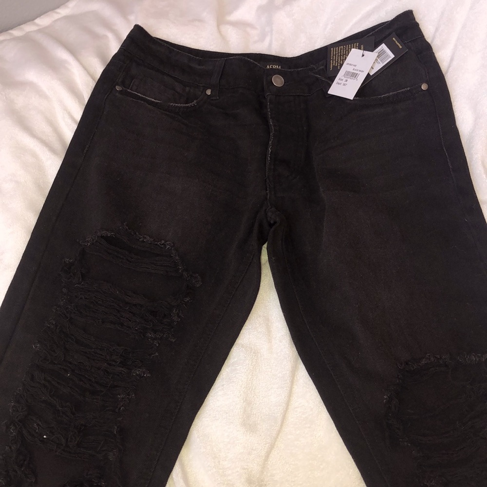 Black ripped jeans